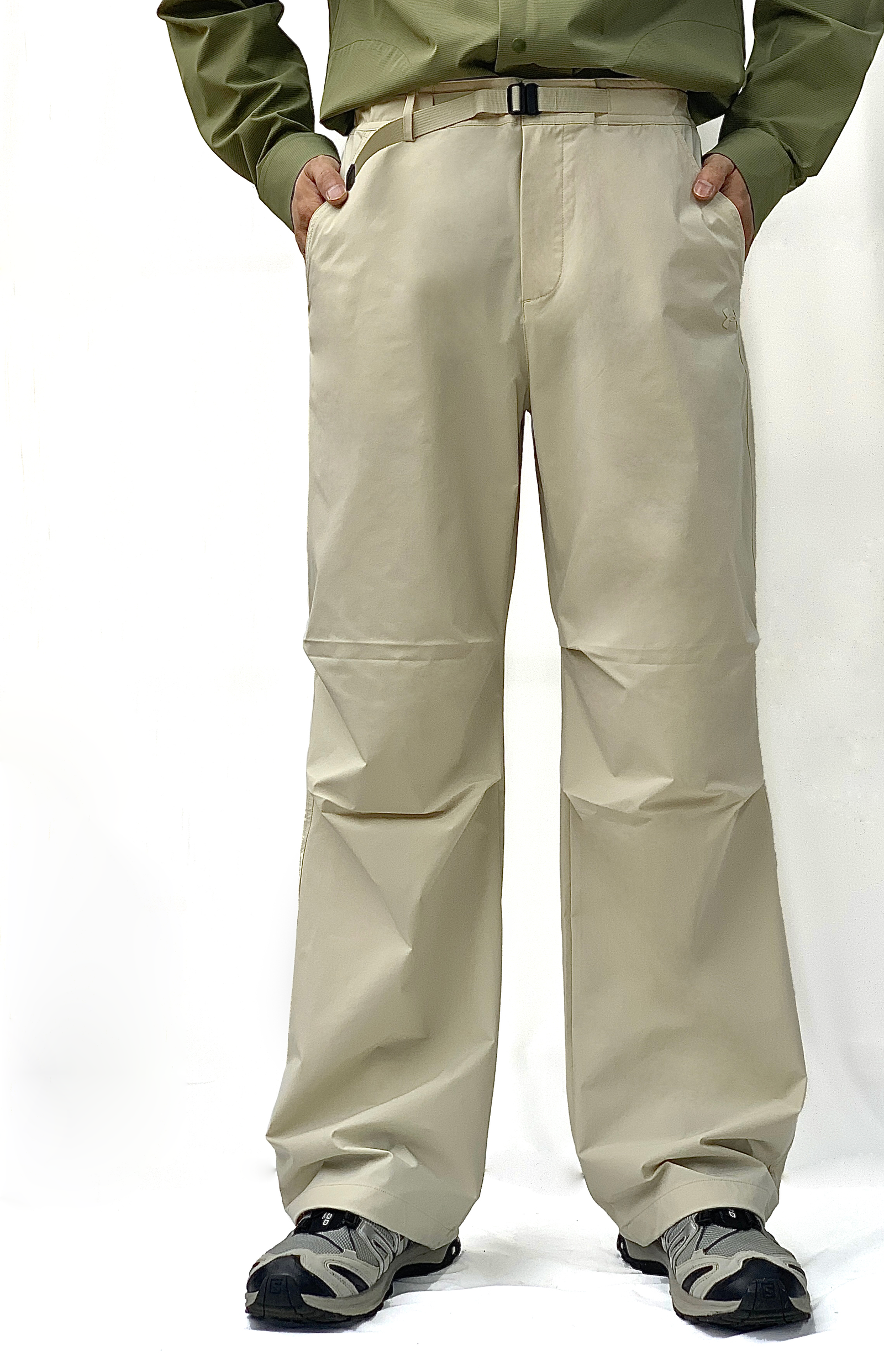 Men's Loose Cargo Parachute Pants with Adjustable Drawstrings